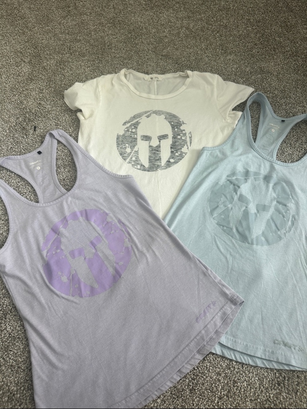 Women’s Spartan Graphic Tank - Light Purple, Light Blue, White